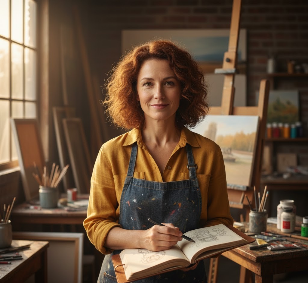 Art instructor in studio